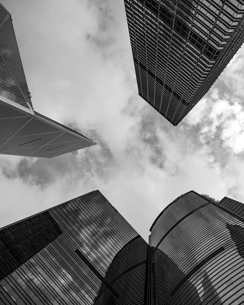 Looking up at the towers of Central, Hong Kong
